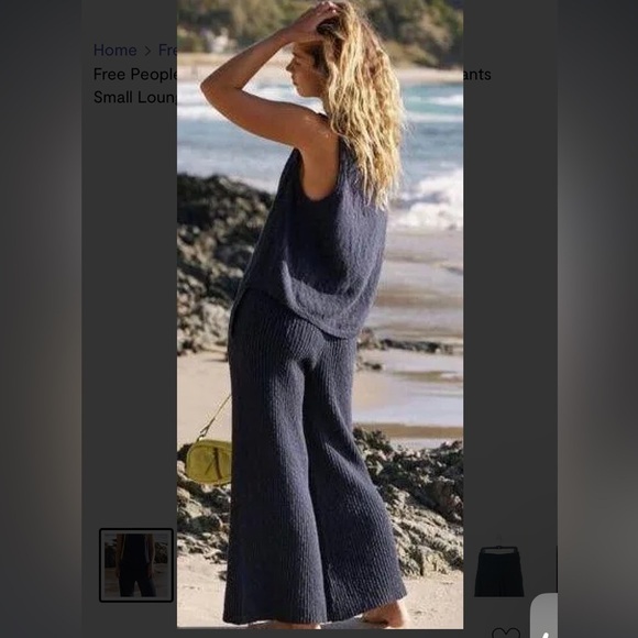 Free People Beach Adelaide Sweater Knit Wide Leg Pants Size SP - Picture 6 of 14